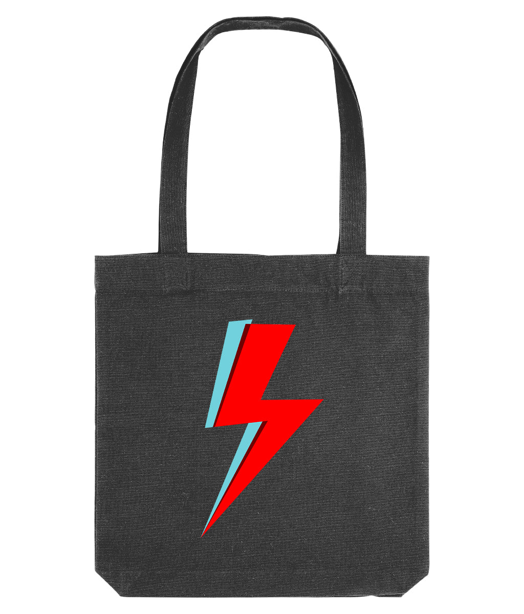 Bowie Bolt & Vinyl Revolution Double Sided Organic Canvas Tote Bag