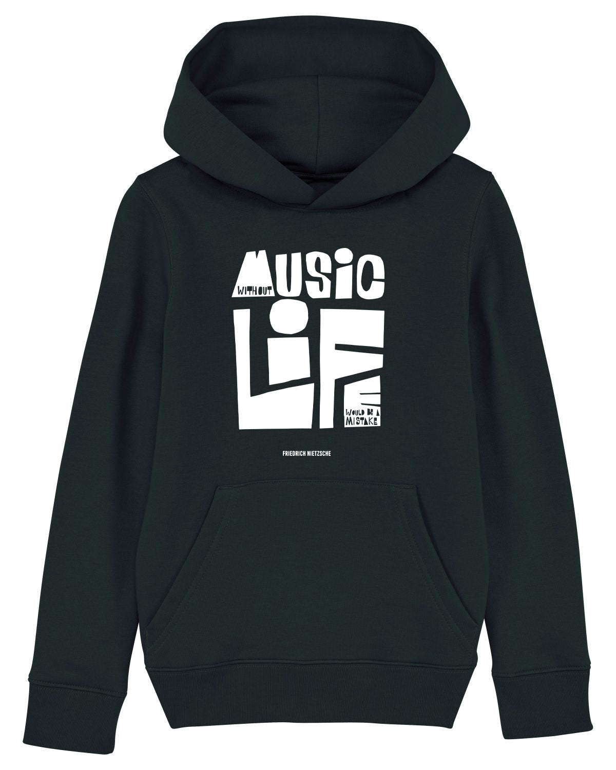 'Without Music Life Would Be A Mistake' Organic Adult Unisex Hoodie