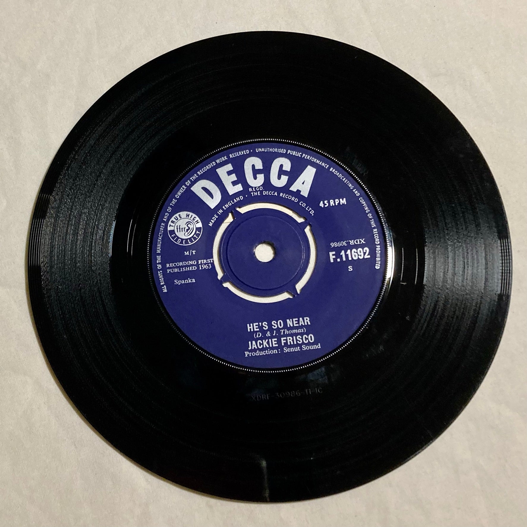 Jackie Frisco - When You Ask About Love / He's So Near 7" single