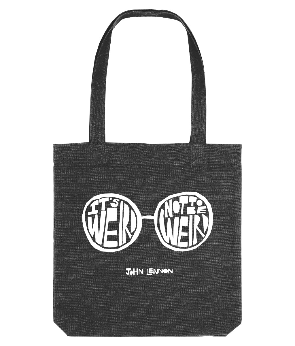 It's Weird Not To Be Weird & Vinyl Revolution Double Sided Organic Canvas Tote Bag