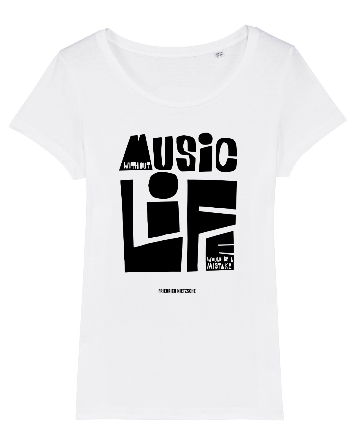 T-shirt bio pour femmes 'Without Music Life Would Be A Mistake'