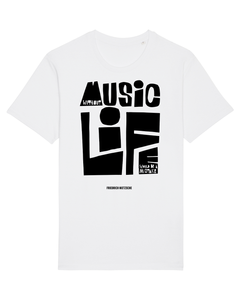T-shirt unisexe biologique 'Without Music Life Would Be A Mistake'